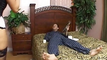 Hot Stepmom In Lingerie Seduces Her Stepson!