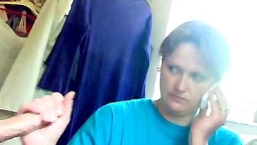 giving handjob while talking to mom part 2