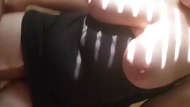 With my mom. Blow up