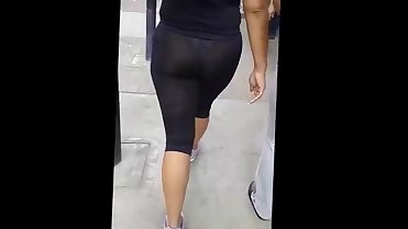 mom in transparent tights