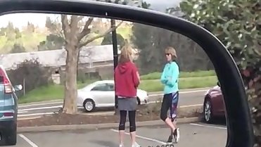 Ass Vouyer and cum for 2 moms