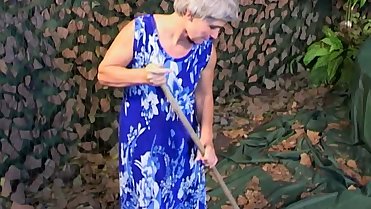 Slim Horny Grey-Haired Slut Gets Fucked