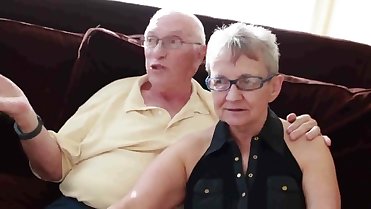 Grandma and grandpa with boy