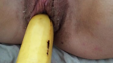 Fucking my wife with a Banana