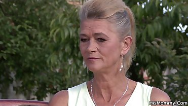 His old mom fucks teen