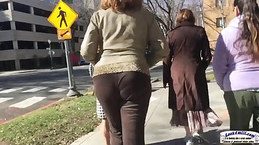 Tall Blonde MILF Lunch Break Walk 3
